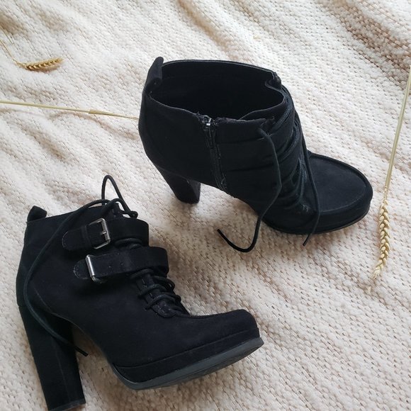 Mossimo Black Faux Suede Boots 7.5 - Picture 2 of 7